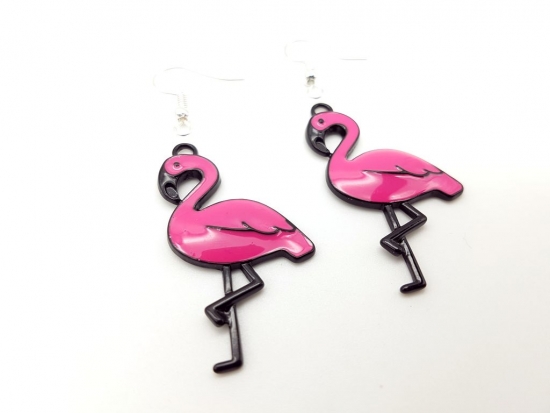 Flamingo Ohrringe pink schwarz